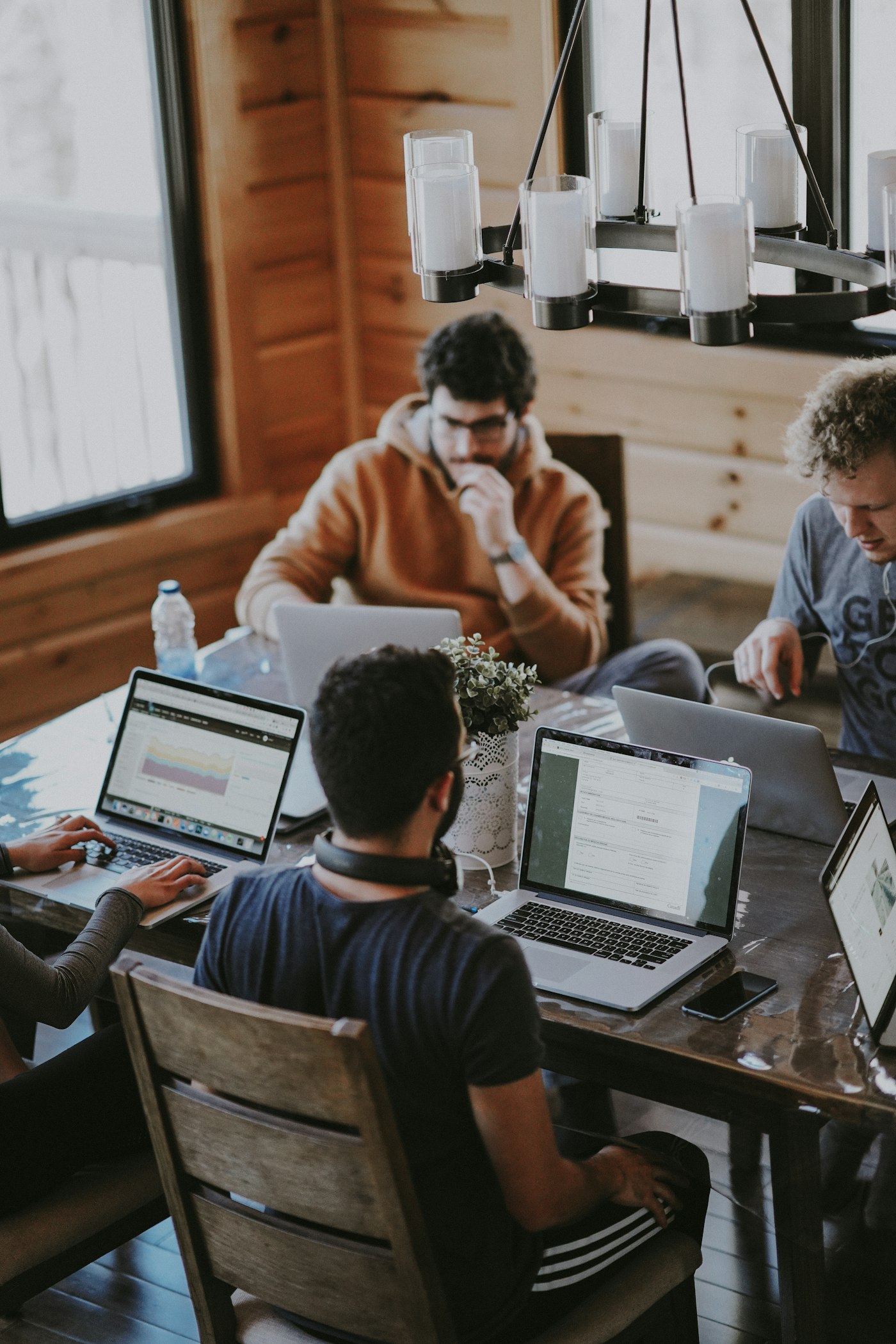 Team collaborating in a modern office